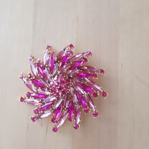 Pink stone brooch